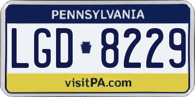 PA license plate LGD8229