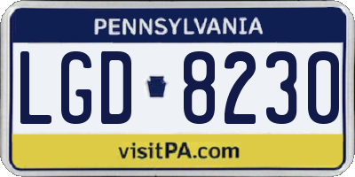 PA license plate LGD8230