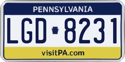 PA license plate LGD8231
