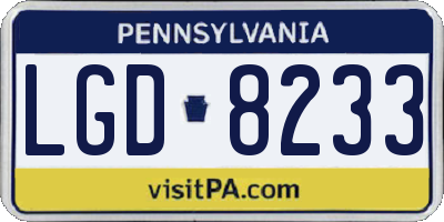 PA license plate LGD8233