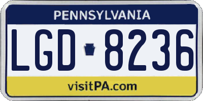 PA license plate LGD8236