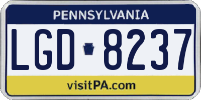 PA license plate LGD8237