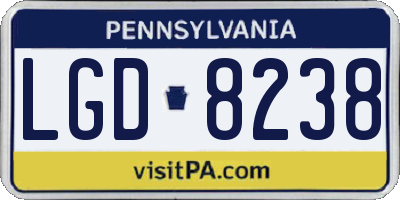 PA license plate LGD8238