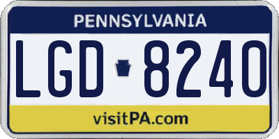PA license plate LGD8240