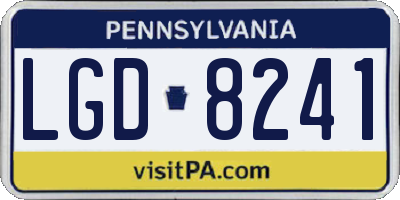 PA license plate LGD8241