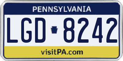 PA license plate LGD8242