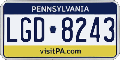 PA license plate LGD8243