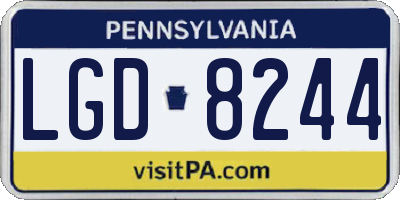 PA license plate LGD8244