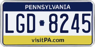 PA license plate LGD8245