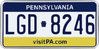 PA license plate LGD8246