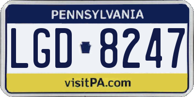 PA license plate LGD8247