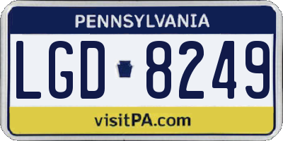 PA license plate LGD8249