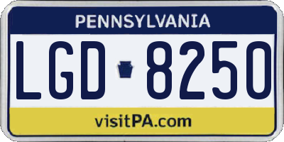 PA license plate LGD8250