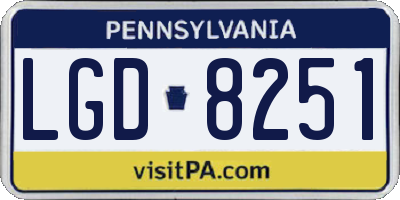 PA license plate LGD8251