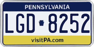PA license plate LGD8252