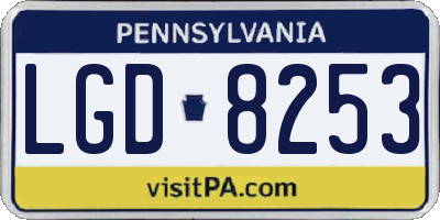 PA license plate LGD8253