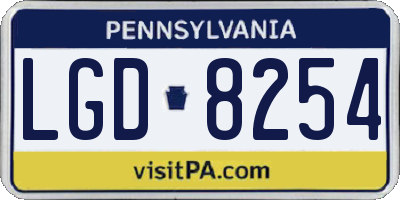PA license plate LGD8254
