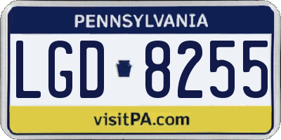 PA license plate LGD8255