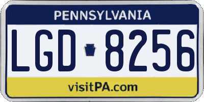 PA license plate LGD8256