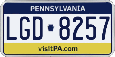 PA license plate LGD8257