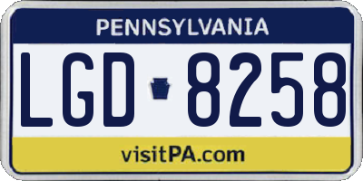 PA license plate LGD8258