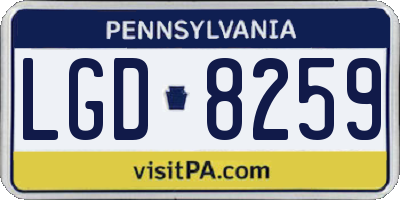 PA license plate LGD8259