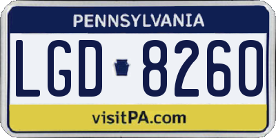 PA license plate LGD8260