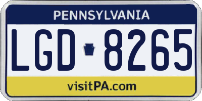 PA license plate LGD8265