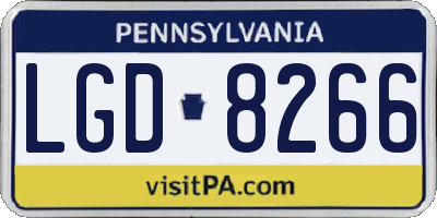 PA license plate LGD8266