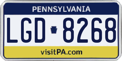 PA license plate LGD8268