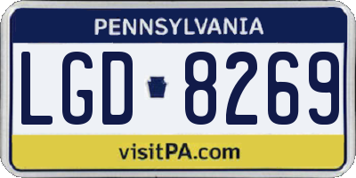 PA license plate LGD8269