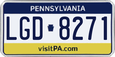 PA license plate LGD8271