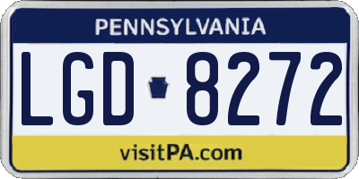 PA license plate LGD8272