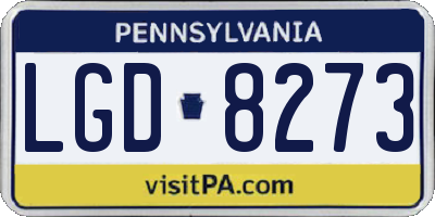 PA license plate LGD8273