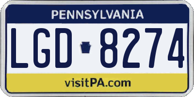 PA license plate LGD8274