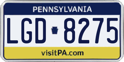 PA license plate LGD8275