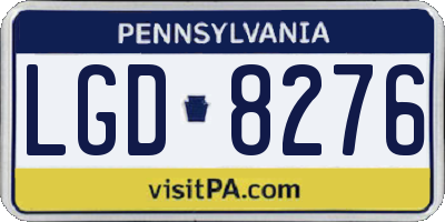 PA license plate LGD8276