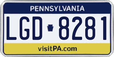 PA license plate LGD8281