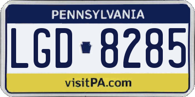 PA license plate LGD8285
