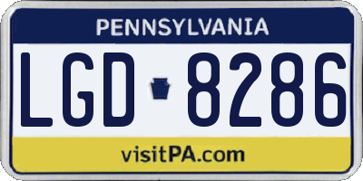 PA license plate LGD8286