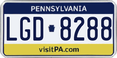 PA license plate LGD8288