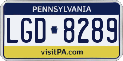 PA license plate LGD8289