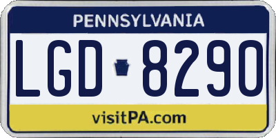 PA license plate LGD8290