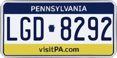 PA license plate LGD8292