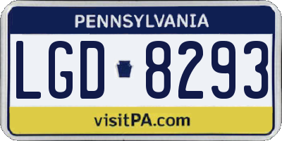 PA license plate LGD8293