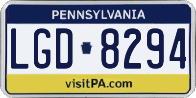 PA license plate LGD8294