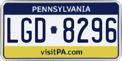 PA license plate LGD8296