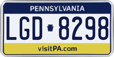PA license plate LGD8298