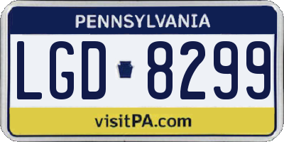 PA license plate LGD8299