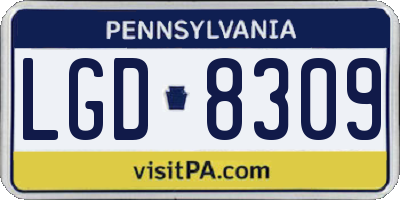 PA license plate LGD8309